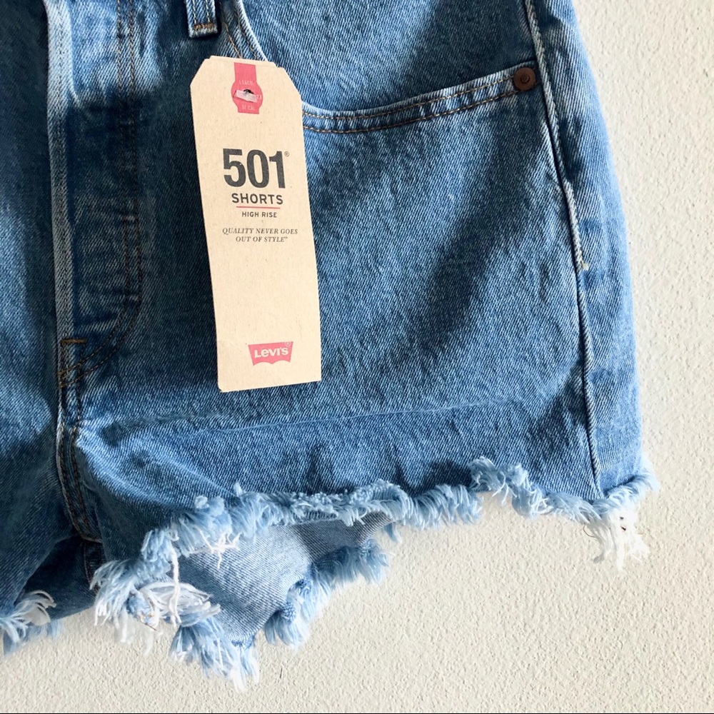 NWT Levi’s High Rise 501 Denim Shorts Size 30 - Picture 3 of 6